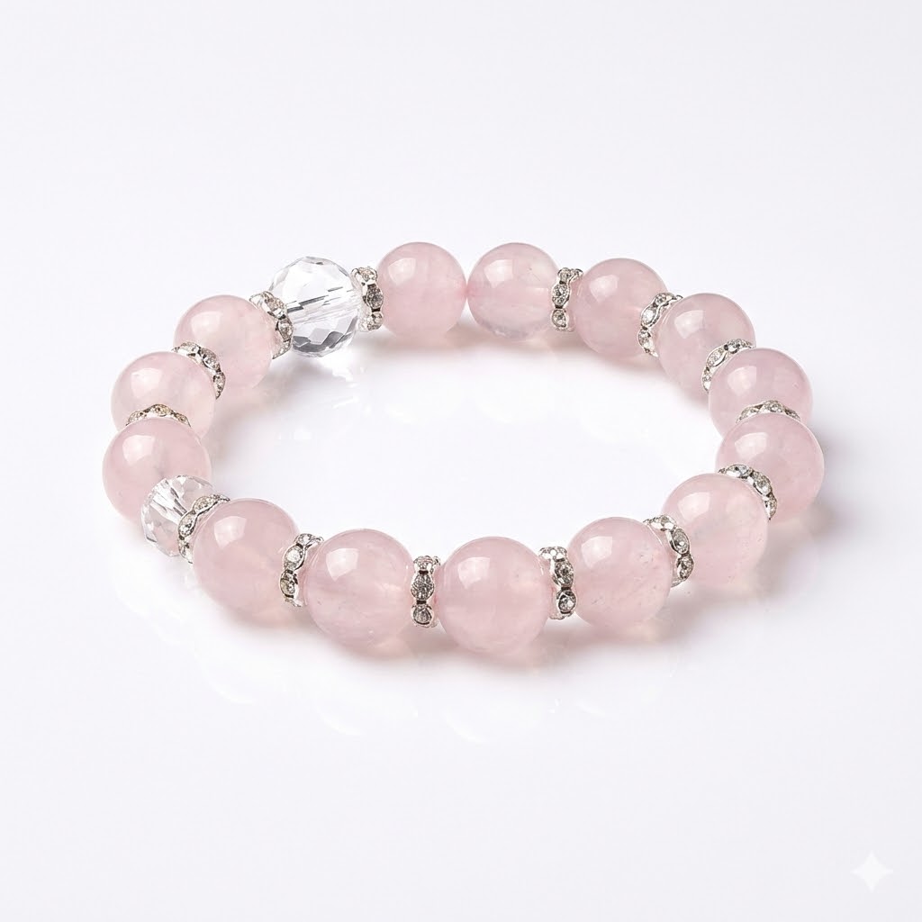 Natural Rose Quartz Essential Oil Aromatherapy Bracelet 10mm