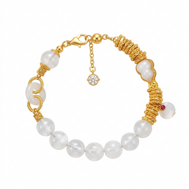 Silver 925 Sterling Silver Peace Buckle Gourd Fashion Bracelet