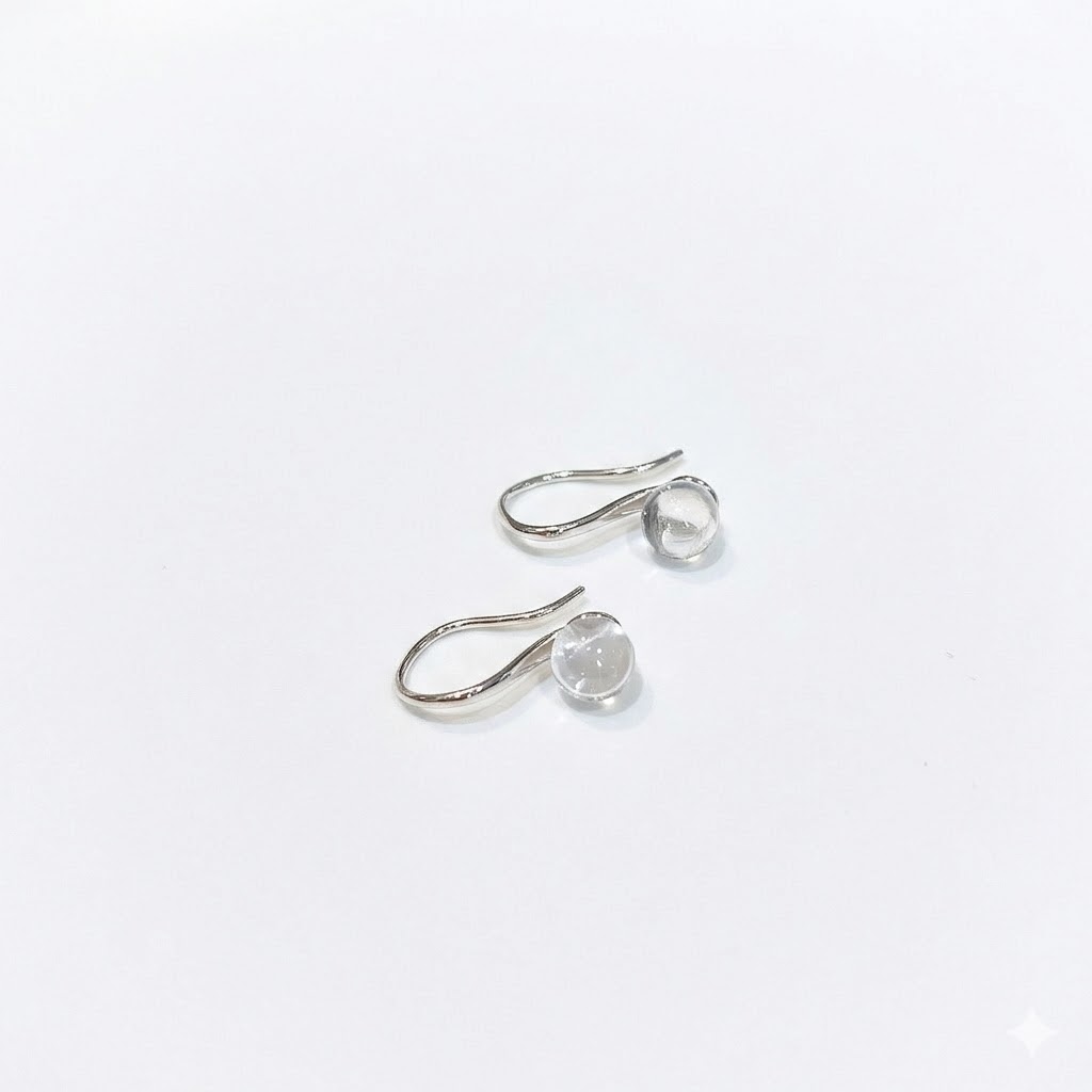 Sterling Silver 925 Sterling Silver Clear Quartz Teardrop Unique Design Fashion Elegant Versatile Drop Earrings